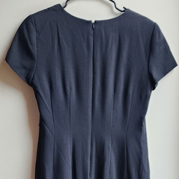 Liz Claiborne Black Square Neck Short Sleeve Sheath Dress Size 12 - Picture 14 of 15